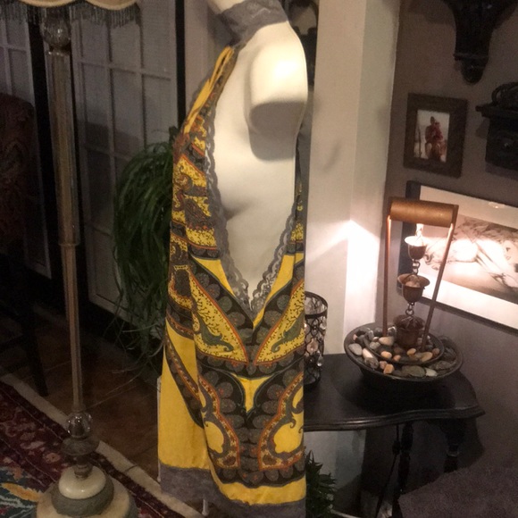 Free People grey and yellow paisley sleeveless top - Picture 2 of 8